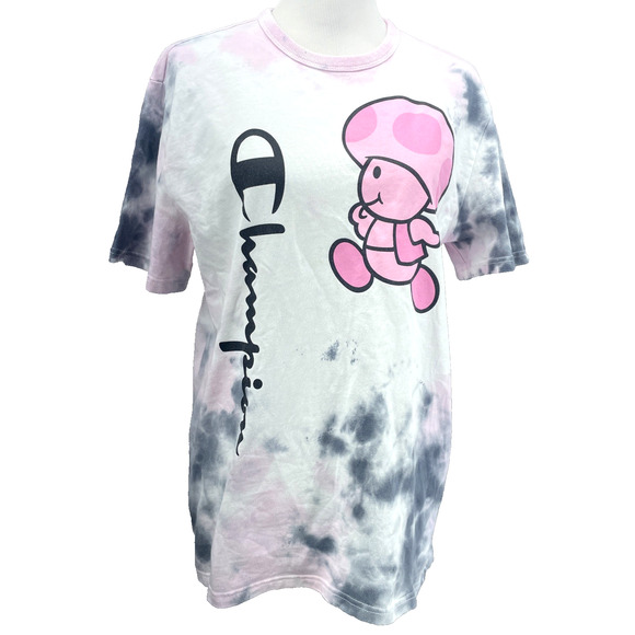 Champion × Super Mario Other - Champion Super Mario Bros Pink Heritage TOAD Nintendo T-shirt Sz Medium